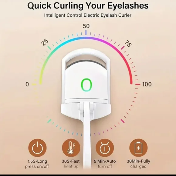 White Electric Eyelash Curler for Precision Lash Lifting - Picture 7 of 7